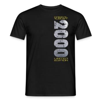 24ème Anniversaire Original Août 2000 Millésime 2000 - T-shirt homme - noir - Devant - AI Model Male 178 light (178cm)