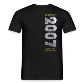 17ème Anniversaire Original Août 2007 Millésime 2007 - T-shirt homme - noir - Devant - AI Model Male 178 light (178cm)