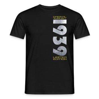 85th Birthday Original August 1939 Born 1939 - Men's T-Shirt - black - Front - AI Model Male 178 light (178cm)