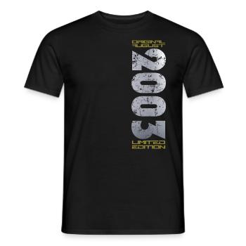 21st Birthday Original August 2003 Vintage 2003 - Men's T-Shirt - black - Front - AI Model Male 178 light (178cm)