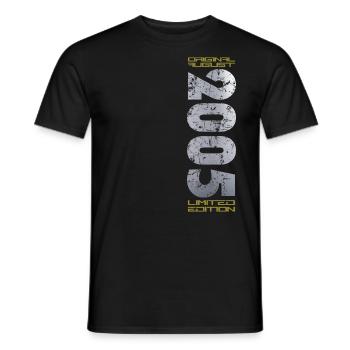 20th Birthday Original August 2005 Vintage 2005 - Men's T-Shirt - black - Front - AI Model Male 178 light (178cm)