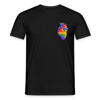 Battre avec fierté - Coeur - Amour - T-shirt homme - noir - Devant - AI Model Male 178 light (178cm)