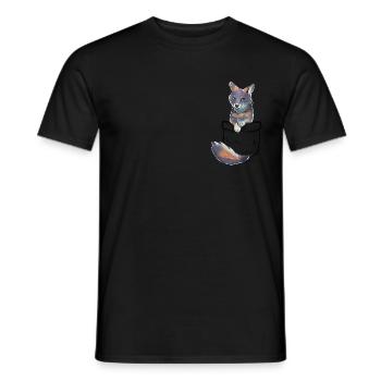 Pocket Cute Channel Island Fox - Men's T-Shirt - black - Front - AI Model Male 178 light (178cm)