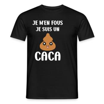 caca - T-shirt homme - noir - Devant - AI Model Male 178 light (178cm)