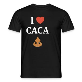 caca - T-shirt homme - noir - Devant - AI Model Male 178 light (178cm)