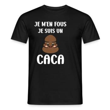 caca - T-shirt homme - noir - Devant - AI Model Male 178 light (178cm)