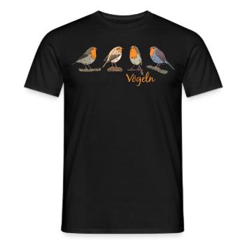 Vögeln - Männer T-Shirt - Schwarz - Vorne - AI Model Male 178 light (178cm)