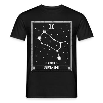 Sternzeichen Zwillinge - Männer T-Shirt - Schwarz - Vorne - AI Model Male 178 light (178cm)