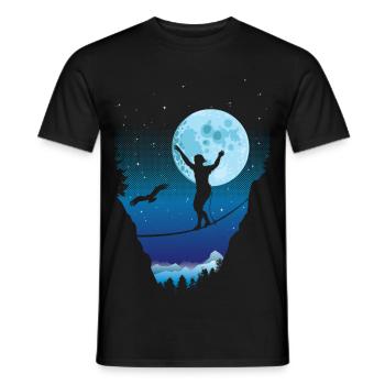 Moonlight slackline - Men's T-Shirt - black - Front - AI Model Male 178 light (178cm)