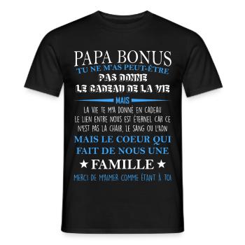 Papa bonus TU NE M’AS PEUT-ÊTRE PAS DONNE LE CADEA - T-shirt homme - noir - Devant - AI Model Male 178 light (178cm)