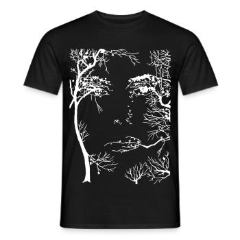Visage de la forêt (blanc) - T-shirt homme - noir - Devant - AI Model Male 178 light (178cm)