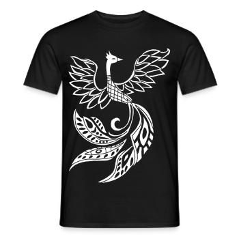 White phoenix bird - Men's T-Shirt - black - Front - AI Model Male 178 light (178cm)