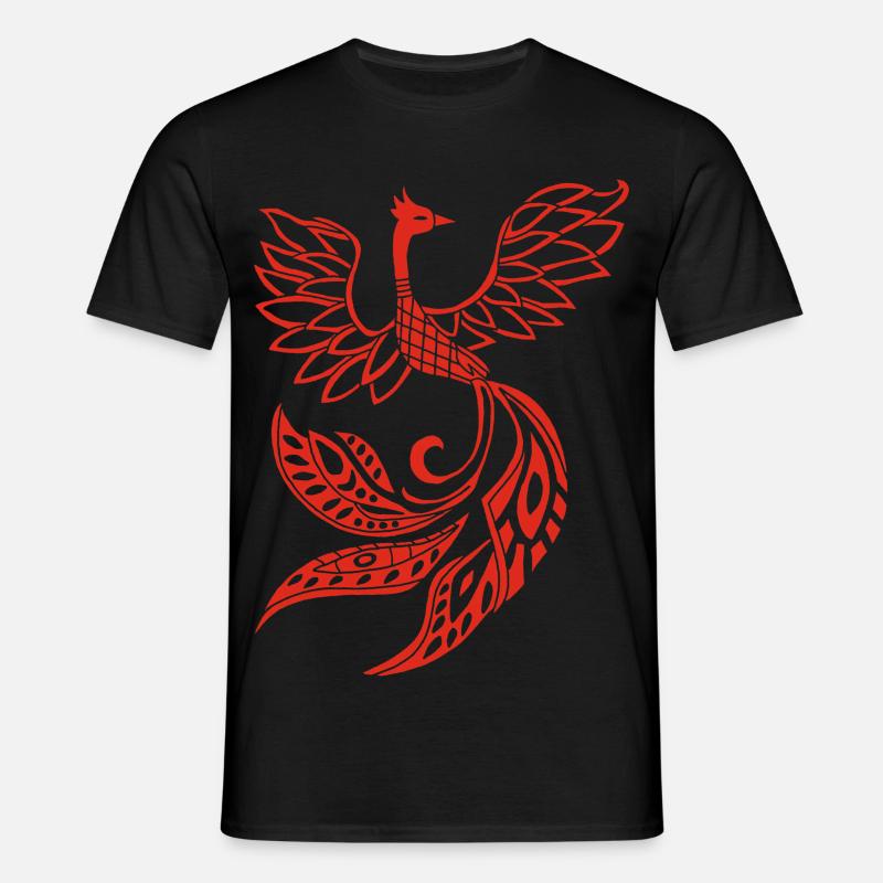 Roter Phönixvogel - Männer T-Shirt - Schwarz