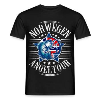Norwegen Angeltour - Männer T-Shirt - Schwarz - Vorne - AI Model Male 178 light (178cm)