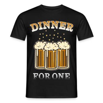 Dîner pour une | Funny Beer Design - Réveillon du Nouvel An - T-shirt homme - noir - Devant - AI Model Male 178 light (178cm)