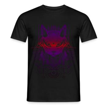 Hypno Cat - Men's T-Shirt - black - Front - AI Model Male 178 light (178cm)