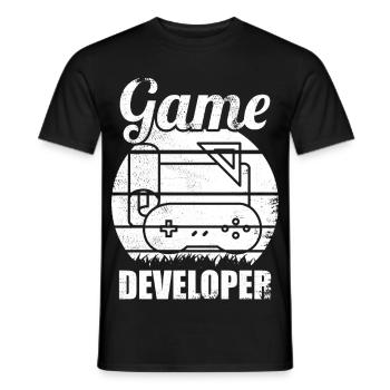 Games Developer - Men's T-Shirt - black - Front - AI Model Male 178 light (178cm)