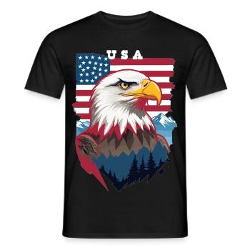 Pygargue à tête blanche - T-shirt homme - noir - Devant - AI Model Male 178 light (178cm)