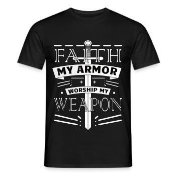 Faith and Worship - Men's T-Shirt - black - Front - AI Model Male 178 light (178cm)