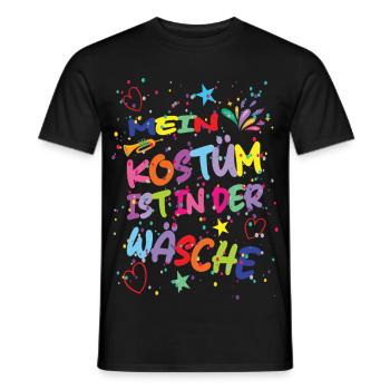 Mein Kostüm ist in der Wäsche Karneval Fasching - Männer T-Shirt - Schwarz - Vorne - AI Model Male 178 light (178cm)