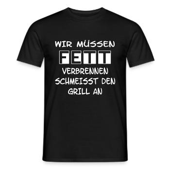Wir müssen Fett verbrennen Schmeiß den Grill an! - Männer T-Shirt - Schwarz - Vorne - AI Model Male 178 light (178cm)