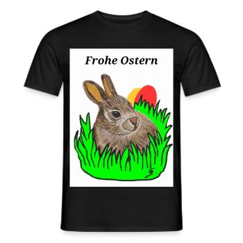 EG Bunny I Animal I Easter Bunny I Holiday I Gift - Men's T-Shirt - black - Front - AI Model Male 178 light (178cm)