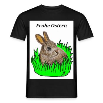EG Bunny I Animal I Easter Bunny I Easter I Holiday - Men's T-Shirt - black - Front - AI Model Male 178 light (178cm)