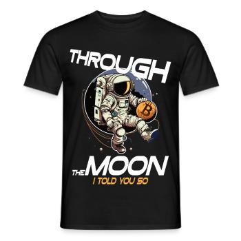 Bitcoin Maximaliste à la crypto astronaute lunaire - T-shirt homme - noir - Devant - AI Model Male 178 light (178cm)