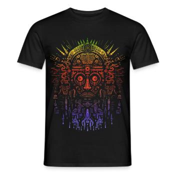 Aztec Mask - Men's T-Shirt - black - Front - AI Model Male 178 light (178cm)