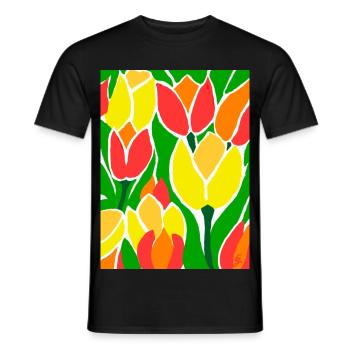 EG Tulpen I Blumen I Tulpenfest I Geschenkidee - Männer T-Shirt - Schwarz - Vorne - AI Model Male 178 light (178cm)