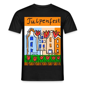 EG Tulpen I Tulpenfest I Potsdam I Holland IUrlaub - Männer T-Shirt - Schwarz - Vorne - AI Model Male 178 light (178cm)