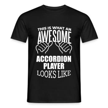 Accordéon Accordéon Accordéon - T-shirt homme - noir - Devant - AI Model Male 178 light (178cm)