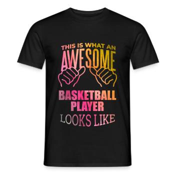 Basketball - Männer T-Shirt - Schwarz - Vorne - AI Model Male 178 light (178cm)