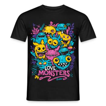 Liebesmonster - Männer T-Shirt - Schwarz - Vorne - AI Model Male 178 light (178cm)