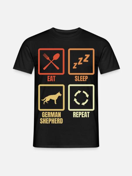 Eat Sleep Shepherd Dog Repeat - Men's T-Shirt - black