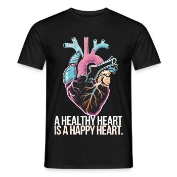 Coeur avec anatomie colorée et message d’amour - T-shirt homme - noir - Devant - AI Model Male 178 light (178cm)