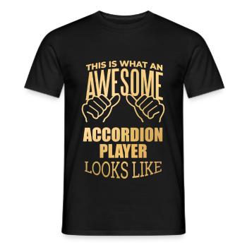 Accordéon Accordéon Accordéon - T-shirt homme - noir - Devant - AI Model Male 178 light (178cm)
