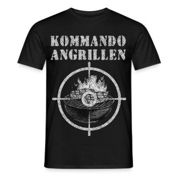 Feuergrill mit Zielscheibe & Grillszene - Männer T-Shirt - Schwarz - Vorne - AI Model Male 178 light (178cm)