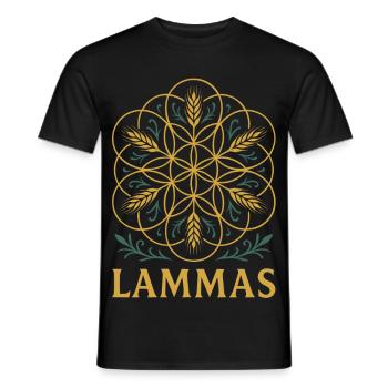 Lammas - Blume des Lebens aus Getreide - Männer T-Shirt - Schwarz - Vorne - AI Model Male 178 light (178cm)