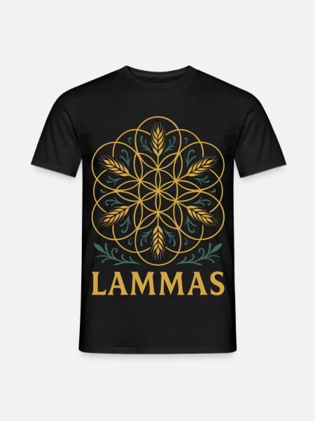 Lammas - Flower of Life from Grain - Men's T-Shirt - black