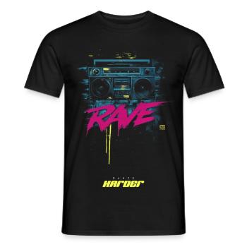 RAVE DAnce harder - Männer T-Shirt - Schwarz - Vorne - AI Model Male 178 light (178cm)
