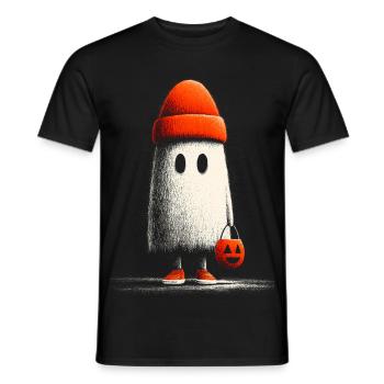 Beanie_Ghost - Männer T-Shirt - Schwarz - Vorne - AI Model Male 178 light (178cm)