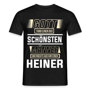 Heiner der schönste Mann von Gott geformt Design - Männer T-Shirt - Schwarz - Vorne - AI Model Male 178 light (178cm)