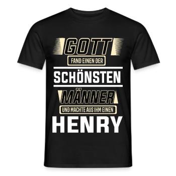 Henry der schönste Mann von Gott geformt Design - Männer T-Shirt - Schwarz - Vorne - AI Model Male 178 light (178cm)