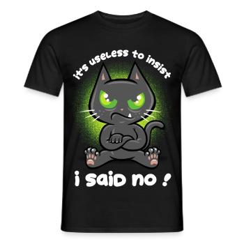 Stubborn Cat - Men's T-Shirt - black - Front - AI Model Male 178 light (178cm)