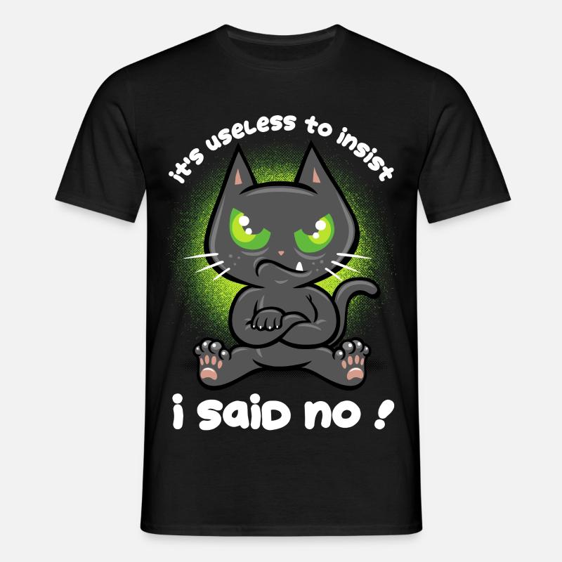 Störrische Katze - Männer T-Shirt - Schwarz