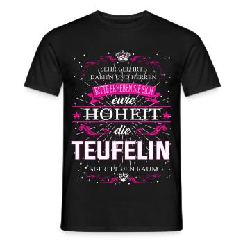 Eure Hoheit die Teufelin betritt den Raum - Männer T-Shirt - Schwarz - Vorne - AI Model Male 178 light (178cm)