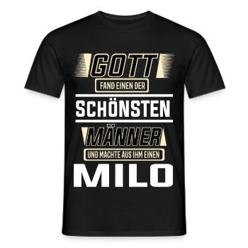 Milo der schönste Mann von Gott geformt Design - Männer T-Shirt - Schwarz - Vorne - AI Model Male 178 light (178cm)