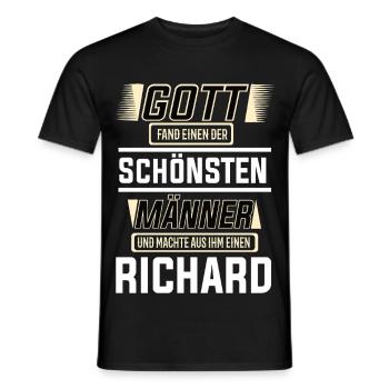 Richard le plus bel homme façonné par Dieu Design - T-shirt homme - noir - Devant - AI Model Male 178 light (178cm)