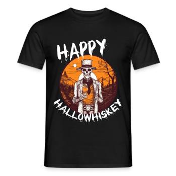 Tenue de fête vintage au whisky d’Halloween - T-shirt homme - noir - Devant - AI Model Male 178 light (178cm)